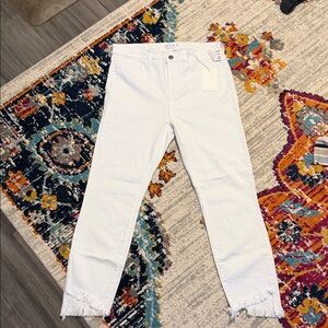 NWT cello White Ankle Frayed Jeans